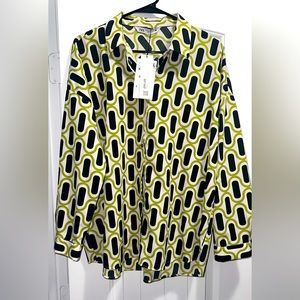 NWT ZARA MULTICOLORED GEOMETRIC PRINT SHIRT